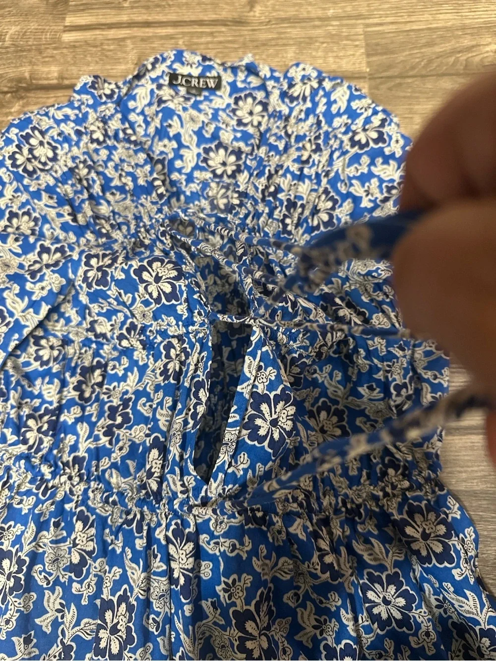 J.Crew Blue Floral Cotton Boho Mini Dress Size S Style CA458 - Picture 8 of 10